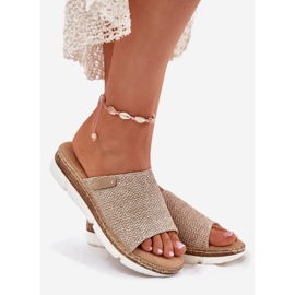 Flip -flops pentru femei cu o pană bej 1