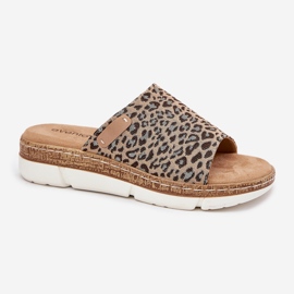 Flip Flops Leopard pentru femei maro 4