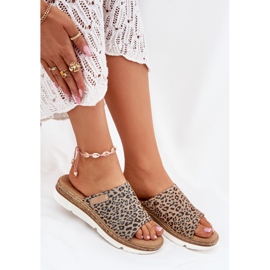 Flip Flops Leopard pentru femei maro 6