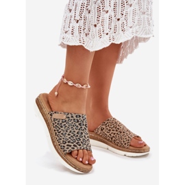 Flip Flops Leopard pentru femei maro 1