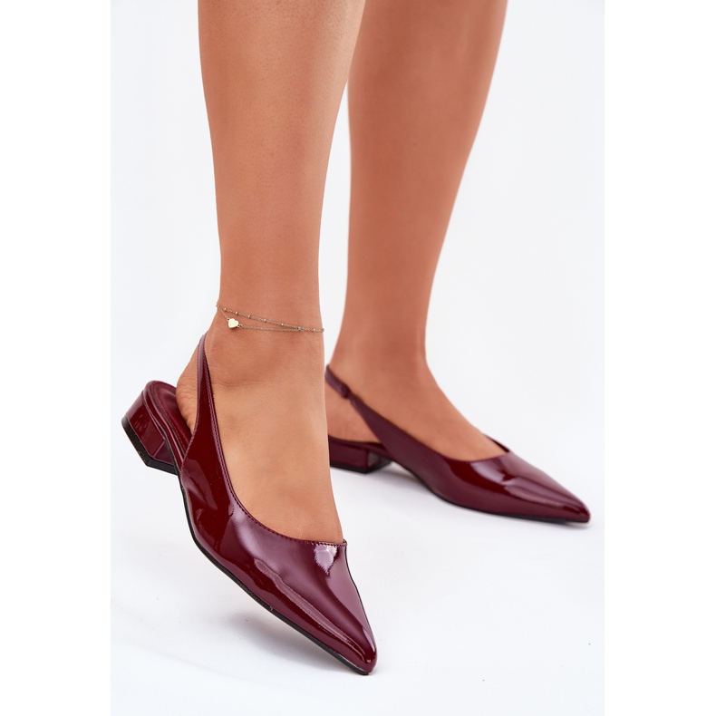 Burgundia pictată cu degete joase roșu 2