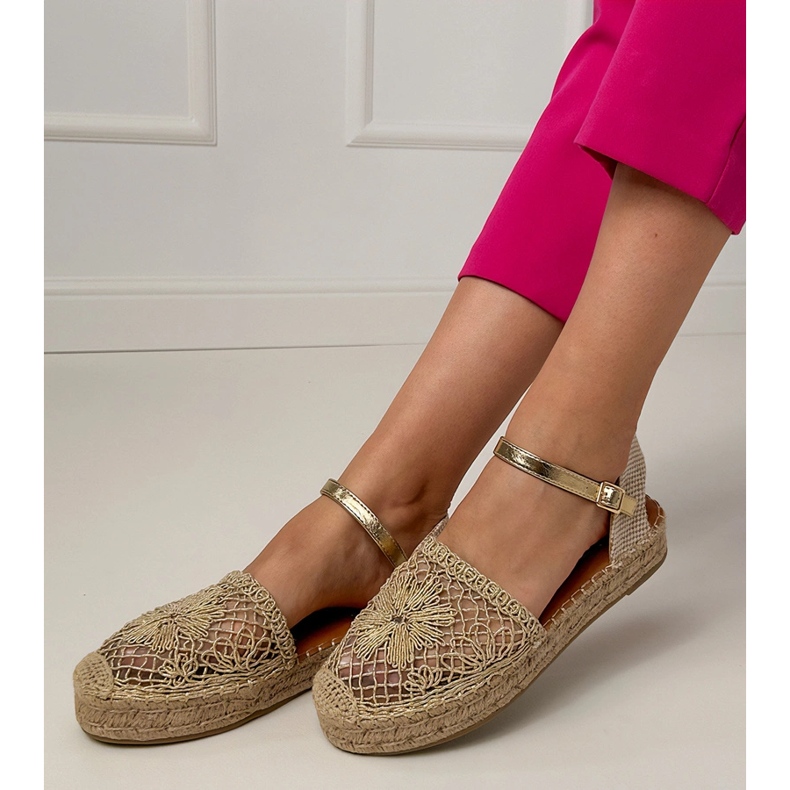 Openwork Espadrilles sandale de aur 1 Openwork Espadrilles sandale de aur 1