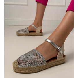 Silver Silver Openwork Espadrilles Sandale argint 2