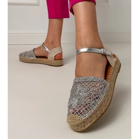 Silver Silver Openwork Espadrilles Sandale argint 3
