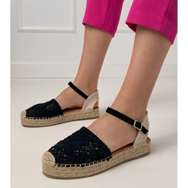 Sandale deschise espadrilles negre negru 1