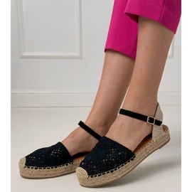 Sandale deschise espadrilles negre negru 2