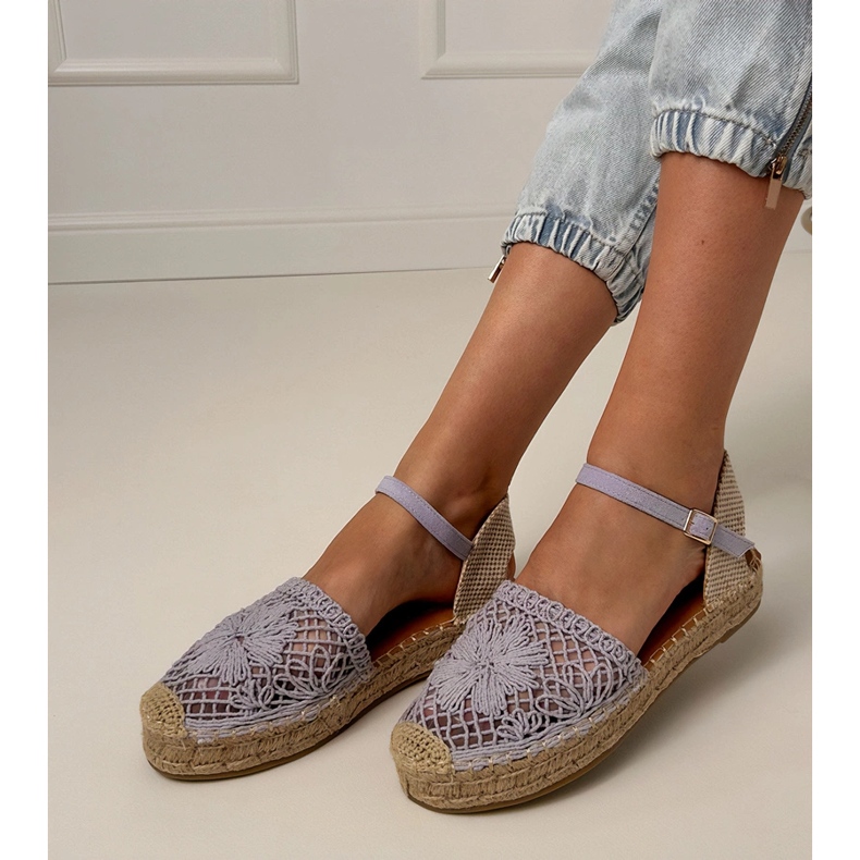 Openwork Espadrilles Sandale purpurii violet 1