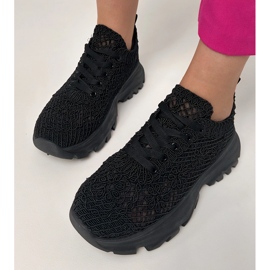Adidași negri Openwork pe platformă negru 4