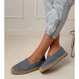 Blue Openwork Espadrilles pe platformă albastru 3