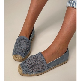Blue Openwork Espadrilles pe platformă albastru 4