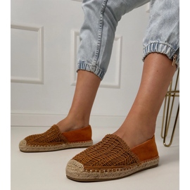 Brown Openwork Espadrilles pe platformă maro 1
