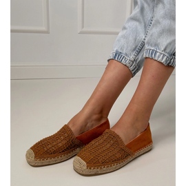 Brown Openwork Espadrilles pe platformă maro 2