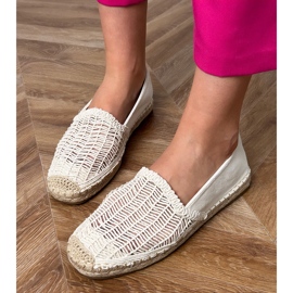 Beige Openwork Espadrilles pe platformă bej 3