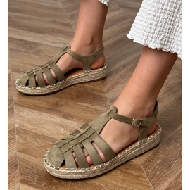 Sandale verzi espadrilles gladiator de la Ekozamszu verde 1
