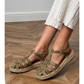Sandale verzi espadrilles gladiator de la Ekozamszu verde 2
