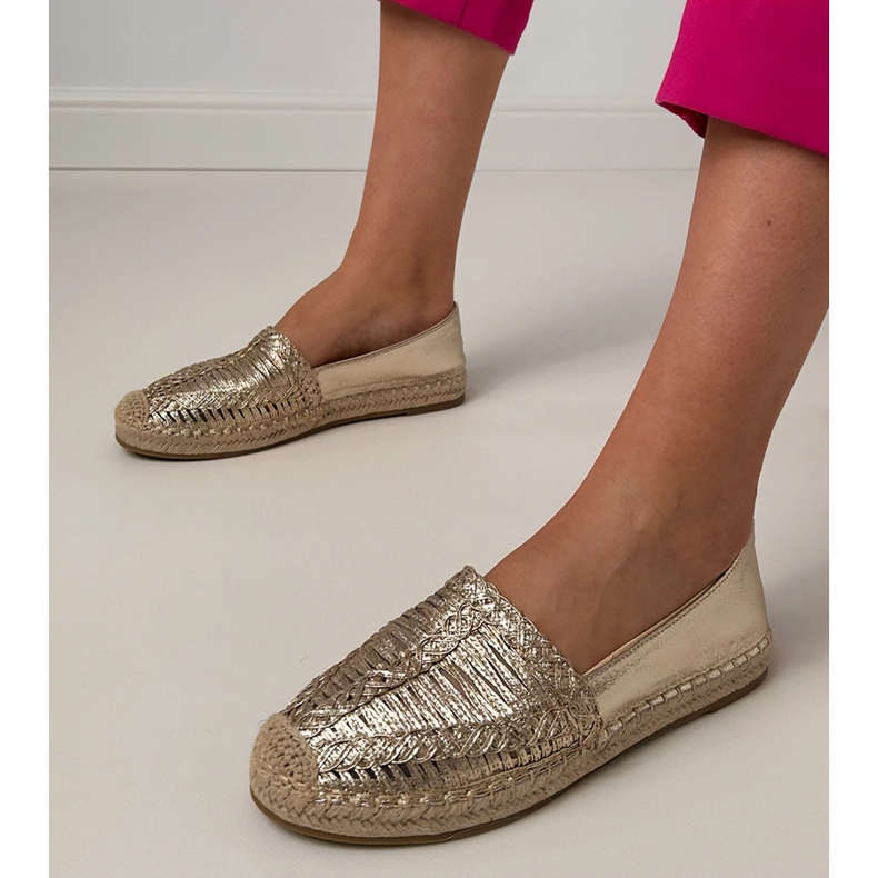 OpenWork Espadrilles pe platformă de aur 1