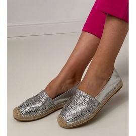 Silver Openwork Espadrilles pe platformă argint 3