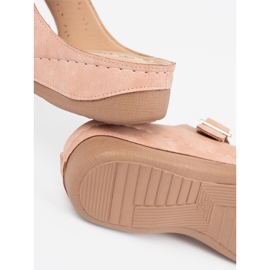 Seastar Papuci pe o pană joasă cu catarame roz 2