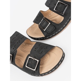 Seastar Papuci pe o pană joasă cu cleme negre negru 1