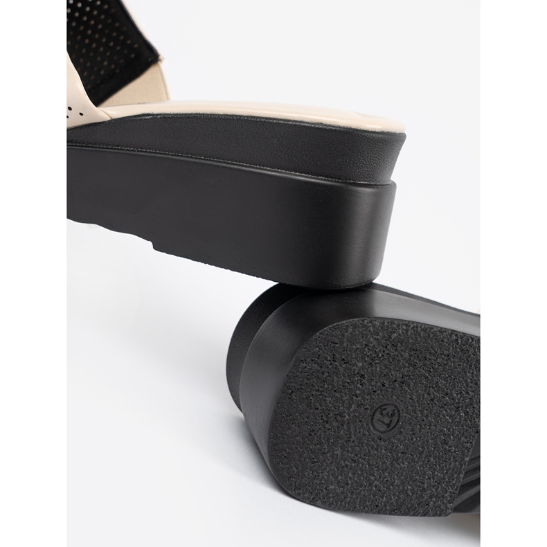 Seastar Papuci bej pentru femei pe platformă 1