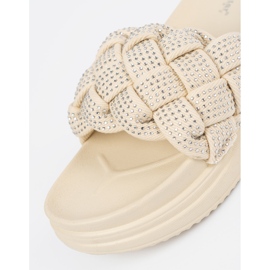 Seastar Flip -flops -uri bej ușoare cu cristale 1