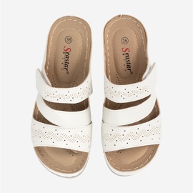 Seastar Flip -flops alb ușor pe o pană joasă 3