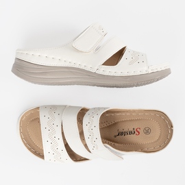 Seastar Flip -flops alb ușor pe o pană joasă 4