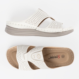 Seastar Alb tăiat confortabil -flip -flops 5