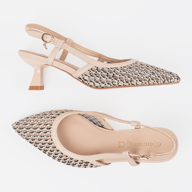 Goodin Pompe deschise cu degetele joase bej 1