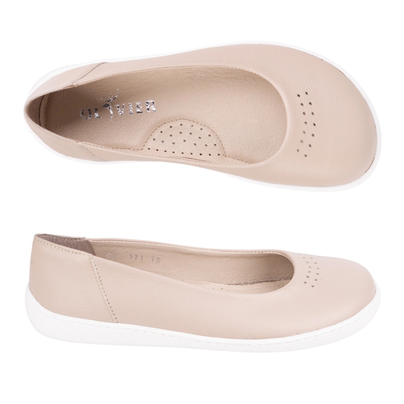 Olivier Pompele minimaliste ale femeilor desculță au alunecat 1771POL Mini bej 1