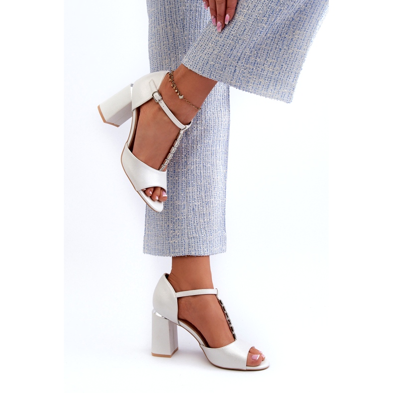 Vinceza Sandale Silver Aniya cu toc înalt cu zirconiu cubic argint 5