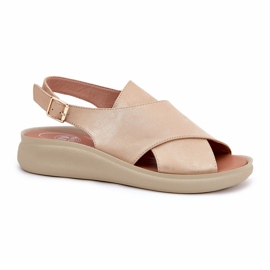 Jezzi Sandale pentru femei din auriu din piele ecologică de aur 4