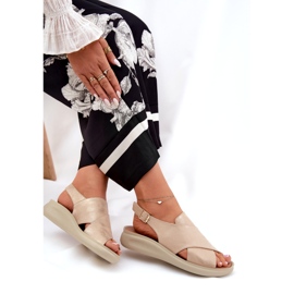 Jezzi Sandale pentru femei din auriu din piele ecologică de aur 5