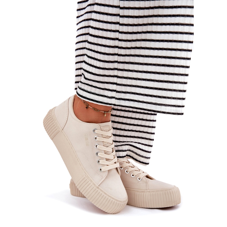 Adidaje materiale pentru femei Big Star RR274407 Beige bej 3 Adidaje materiale pentru femei Big Star RR274407 Beige bej 3