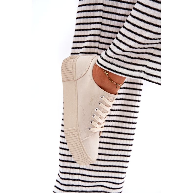 Adidaje materiale pentru femei Big Star RR274407 Beige bej 5 Adidaje materiale pentru femei Big Star RR274407 Beige bej 5