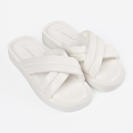 Flip-flops de damă albi cu platformă 2