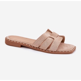 Flip -flops -flip -flops decorat plat kaki bej 4