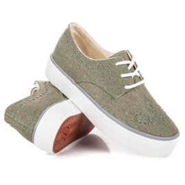 Kylie Adidași Cu Cristale verde 2