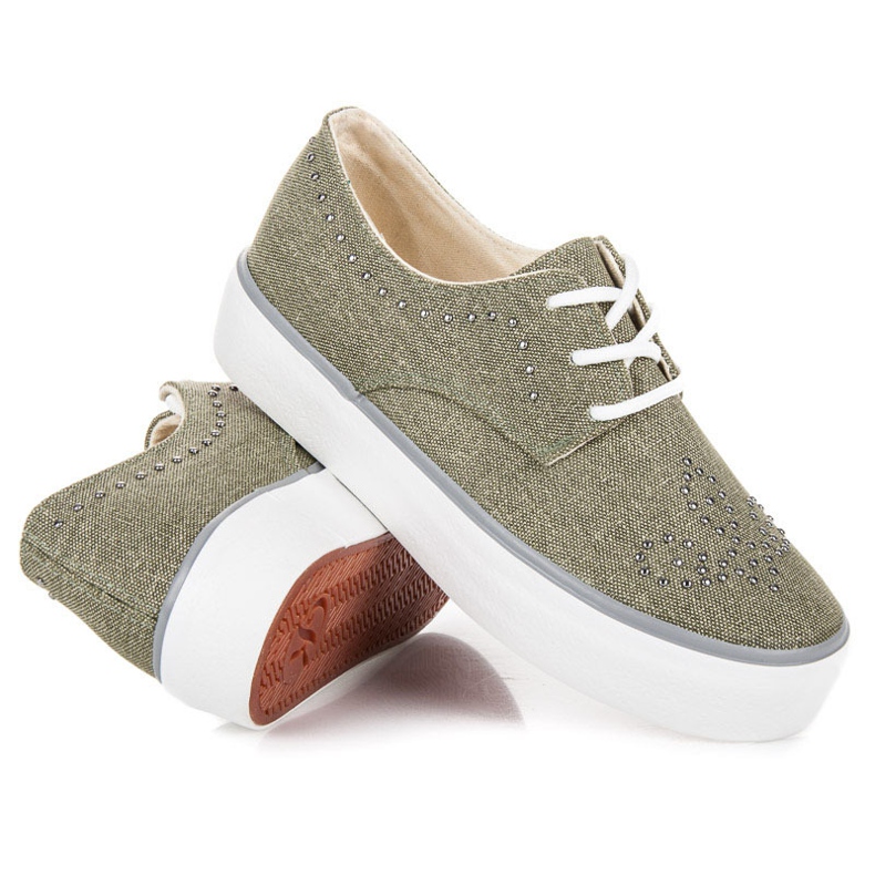 Kylie Adidași Cu Cristale verde 2