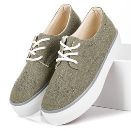 Kylie Adidași Cu Cristale verde 1