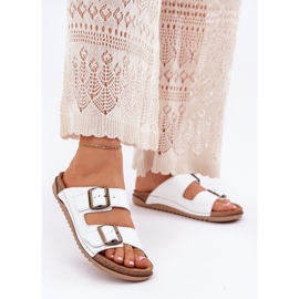 Inblu Flip -flops din piele cu alb aa0002ko alb 2