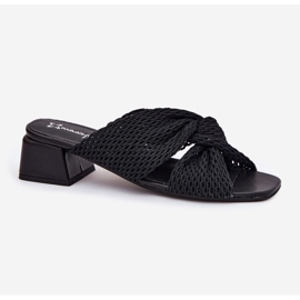 Flip-flops pentru femei pe blocul Maciejka 06955-01 Negru 4