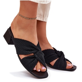 Flip-flops pentru femei pe blocul Maciejka 06955-01 Negru 9