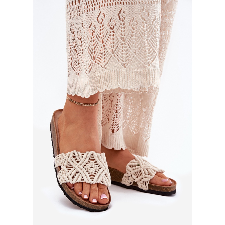 Flip -flops pentru femei pe platforma Cork Beige bej 1