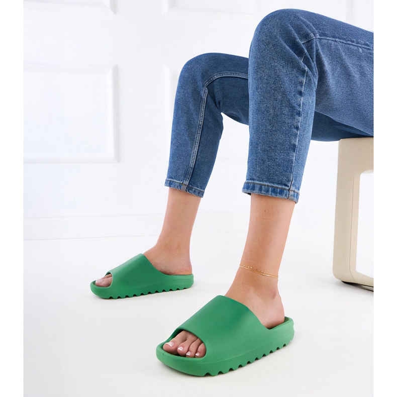 Flip -flops de cauciuc pentru femei verzi verde 1