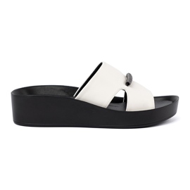 Goodin Flip -flops alb -negru pe o pană joasă 2