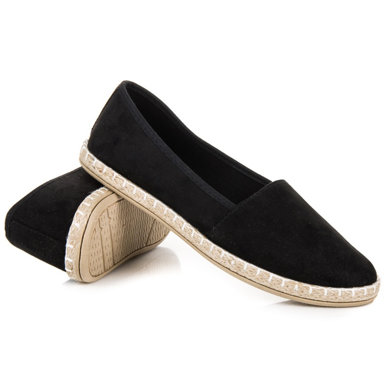 Espadrile din piele intoarsa negru 1 Espadrile din piele intoarsa negru 1
