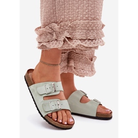 Flip -flops pentru femei pe platforma Cork Cleme de mentă verde 1