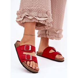 Flip -flops pentru femei pe platforma Cork Catarame roșii roșu 2