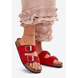 Flip -flops pentru femei pe platforma Cork Catarame roșii roșu 1